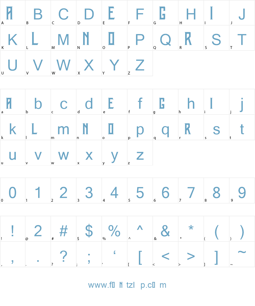 Angle Iron Font Character